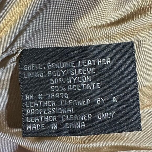 Kenneth Cole New York 100% Leather size Large brown two button blazer overcoat - Picture 14 of 16